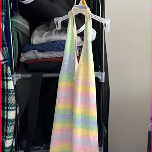 NWT Halter pastel rainbow sweater dress